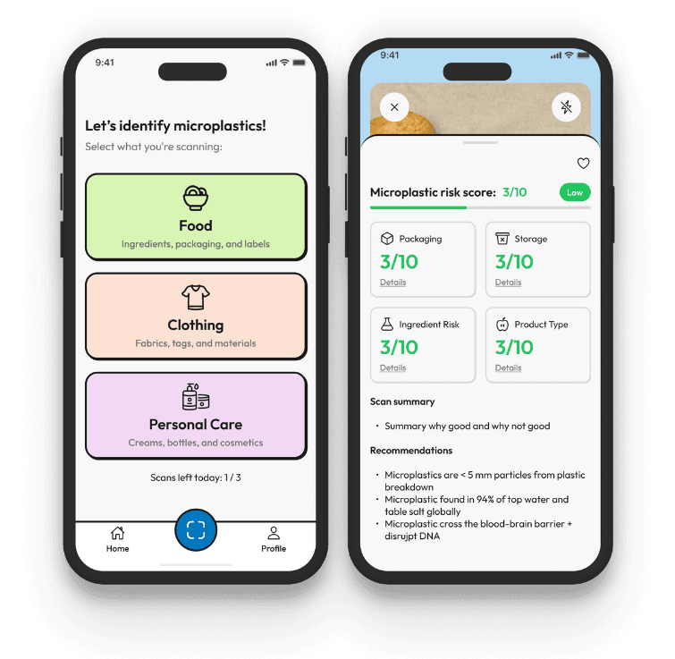 MicroplasticFree App Interface